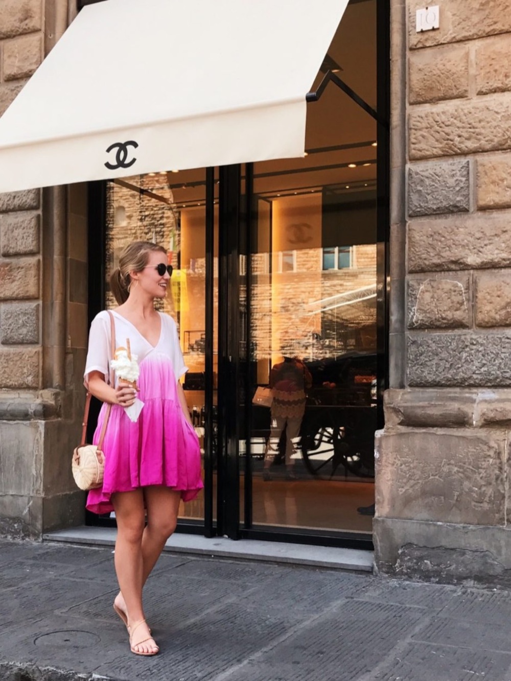 Free People Sun Up Pink Ombre Mini Dress